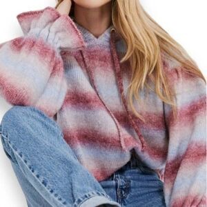 Something Navy Ombre Striped Hoodie in Blue Combo
